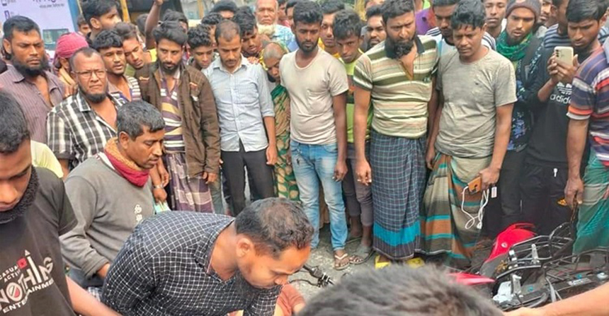 ফরিদপুরে কাভার্ডভ্যান-বাইক সংঘর্ষে যুবকের মৃত্যু