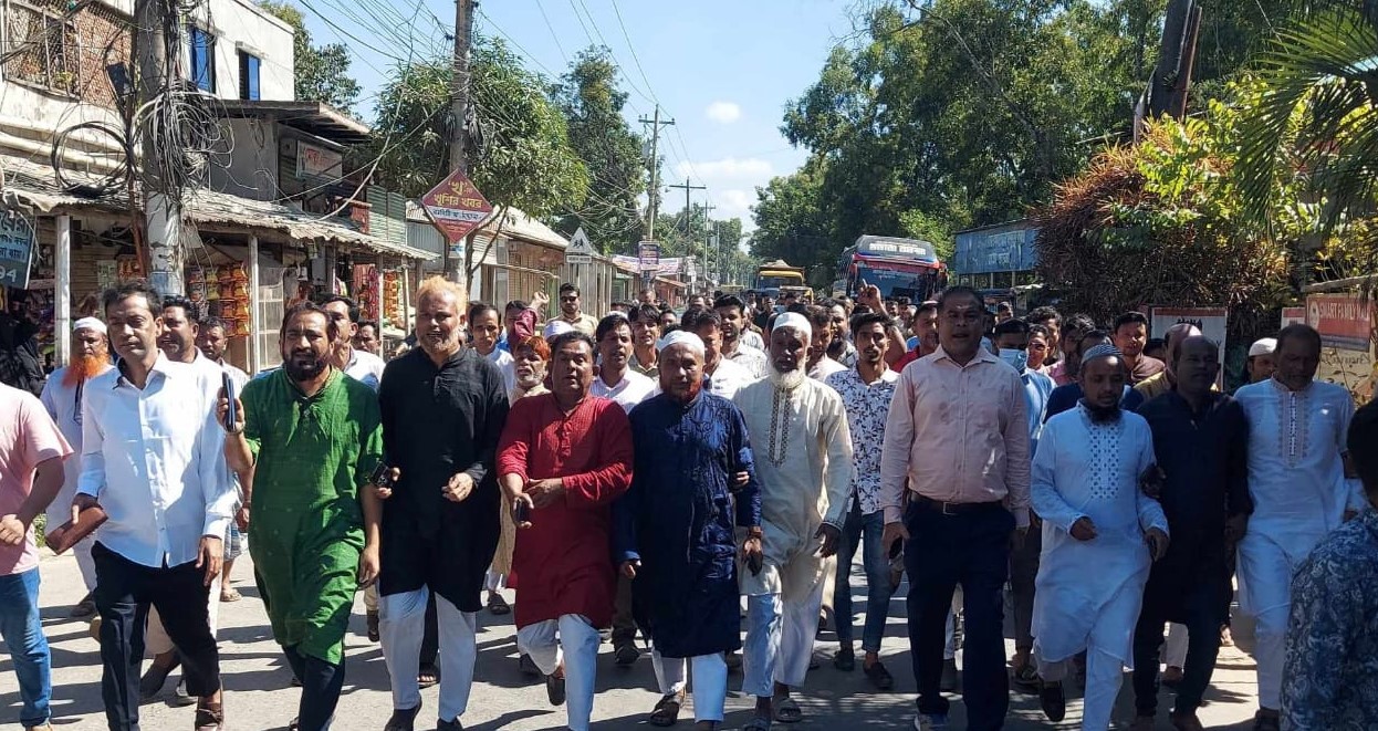 শ্রীপুর আ.লীগের বিশৃঙ্খলার চেষ্টার বিরুদ্ধে উপজেলা বিএনপির বিক্ষোভ মিছিল