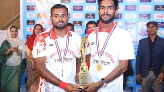 হোসাইন মোহাম্মদ সেলিম ব্যাডমিন্টন টুর্নামেন্টের চ্যাম্পিয়ন ঢাকা স্পোর্টস ইউনিয়ন