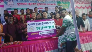 গাবতলীতে দুর্গাহাটা ফুটবল টুর্নামেন্টের ফাইনাল সম্পন্ন, চ্যাম্পিয়ন আদিবা একাদশ