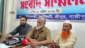 শ্রীপুরে অপপ্রচারের প্রতিবাদে বিএনপি নেতা জমির হোসেনের সংবাদ সম্মেলন