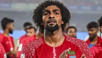 লাল কার্ডের খেসারত, এক ম্যাচ নিষিদ্ধ হামজা চৌধুরী!