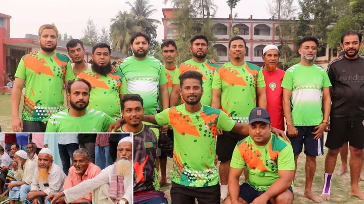 নোয়াখালীতে সম্প্রীতি ও মাদকবিরোধী সচেতনতায় চল্লিশোর্ধ্বদের ফুটবল ম্যাচ