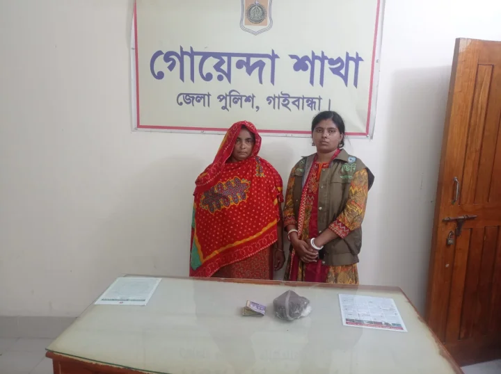পলাশবাড়ীতে ৫০০ গ্রাম গাঁজাসহ নারী আটক, স্বামী ও ছেলে পলাতক