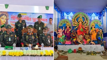 কালিয়াকৈরে শ্রীশ্রী কালি ও দুর্গা মন্দিরের শারদীয় দুর্গোৎসব পরিদর্শনে আনসারের মহাপরিচালক